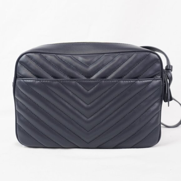 Saint Laurent Lou Quilted Leather Shoulder Camera Bag In Deep Marine & Gold - Picture 5 of 13